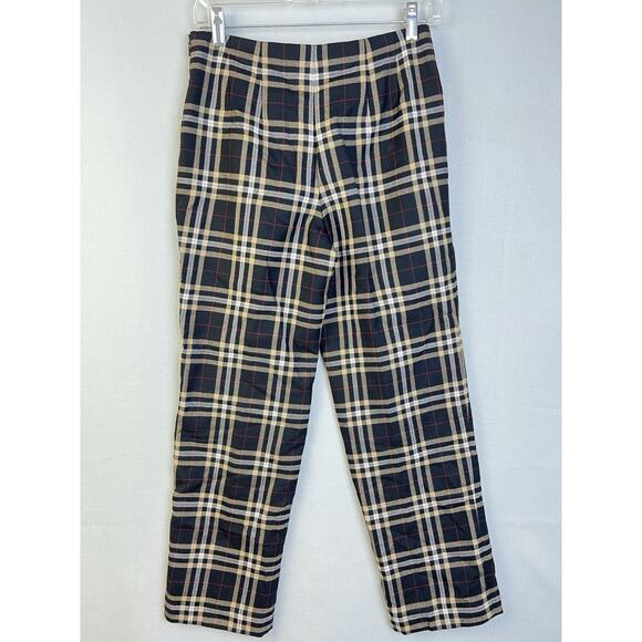 Talbots Petite Plaid Pants Women 4P Blaci White Lined Work Preppy Acadamia - Picture 6 of 9